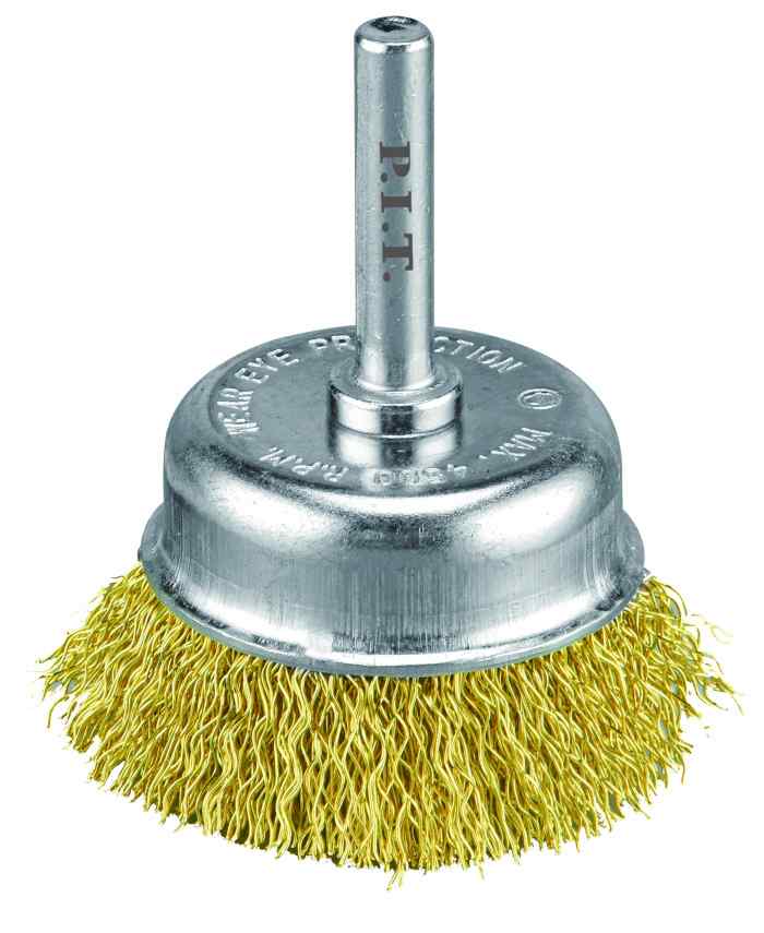 Щетка чашечная латунная P.I.T. 75x0,3мм хвостовик 6 мм(APLS10-C075)