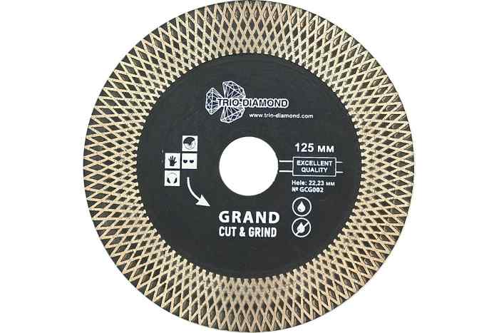 Диск алмазный отрезной Турбо серия Grand Cut & Grind 125х22.23 мм TRIO-DIAMOND