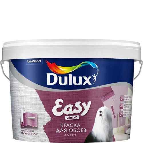 Краска вд для обоев и стен матовая 2.5л Easy Dulux база BW