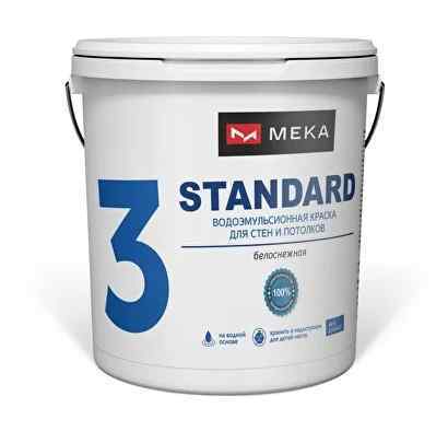 Краска 3 Standard, 10кг, для стен и потолков