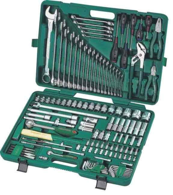 Набор инструмента универсальный 1/4" 4-13мм  1/2'' 8-32мм комб кл. 6-32 128пр./JONNESWAY