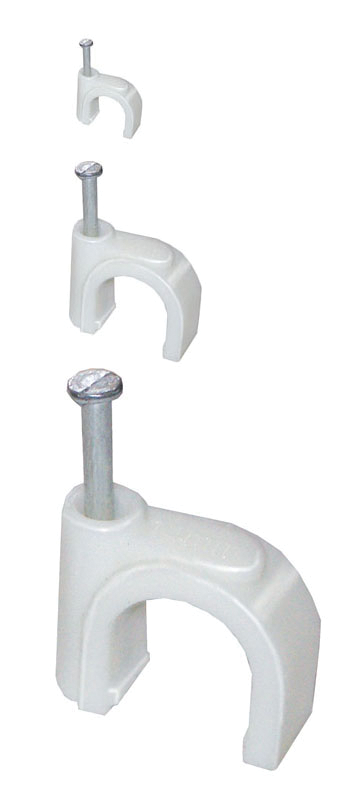 Скоба 12 мм круглая пластиковая ИЭК (100шт.)