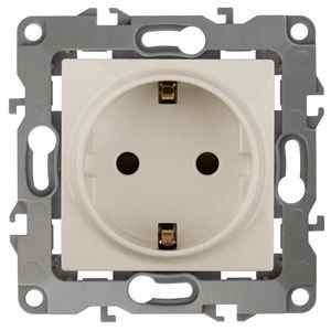 Розетка 2P+E Schuko, 16A-250В, IP20, Эра12, слоновая кость 12-2101-02 