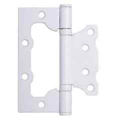 Петля дверная накладная без врезки Аллюр 100х75 2ВВ WW 2,5мм. белая (2шт.)