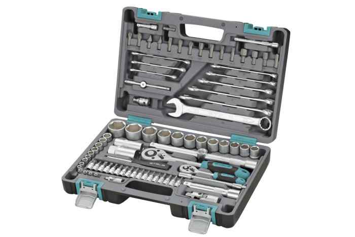 Набор инструмента 1/2",1/4" CrV пластиковый кейс 82 пр. STELS
