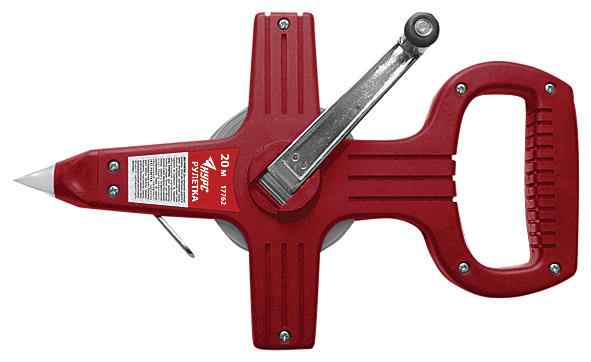 Рулетка геодезическая 50 м. стальная лента КУРС