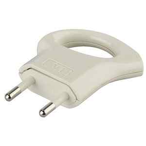 Вилка б/з 6A с кольцом непрямой ввод белая V1  ЭРА 