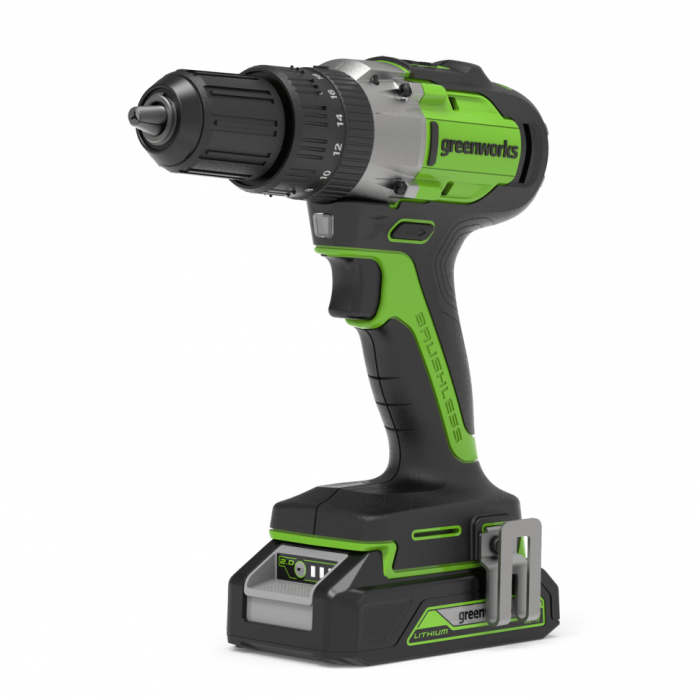Дрель-шуруповерт ударная аккумуляторная Greenworks GD24DD60, 24V, бесщеточная, без АКБ и ЗУ