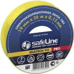 Изолента "SafeLine" 19мм/20м (от–50°С до +80°С) желтая