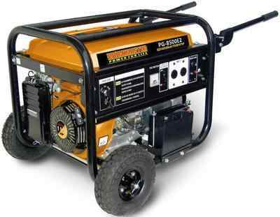 Генератор бензиновый WorkMaster БГ-9500E2 (1 фазный, 7.0/7.5кВт, 25л, 99кг, электро стартер, колеса)