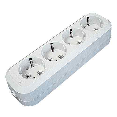 Колодка с/з 4 гн. белая, АВС-пластик Е304 Универсал