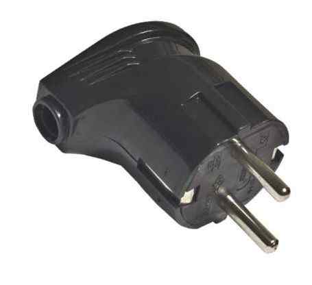 Вилка угловая с/з 16А 250В черная А0105 Универсал 