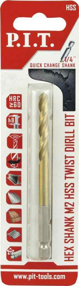 Сверло по металлу с шестигранным хвостовиком P.I.T.  8.0x117мм(AMED12-0008)