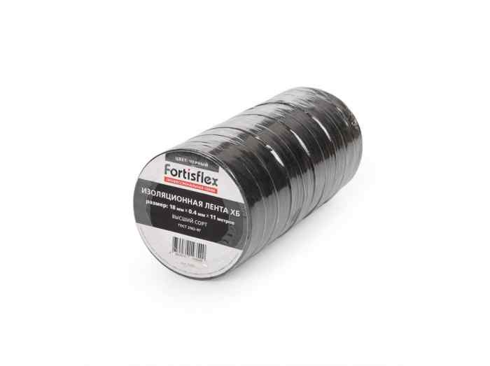 Изолента ХБ черная 18х0.4х11 Fortisflex