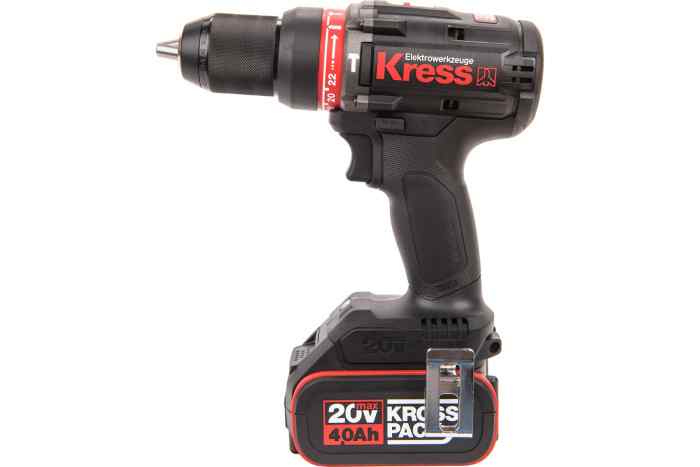 Дрель шуруповерт аккум/ударная KRESS BL KU361 (Li-lon, 20В, бесщ, 2АКБ 4.0Ач + ЗУ,)