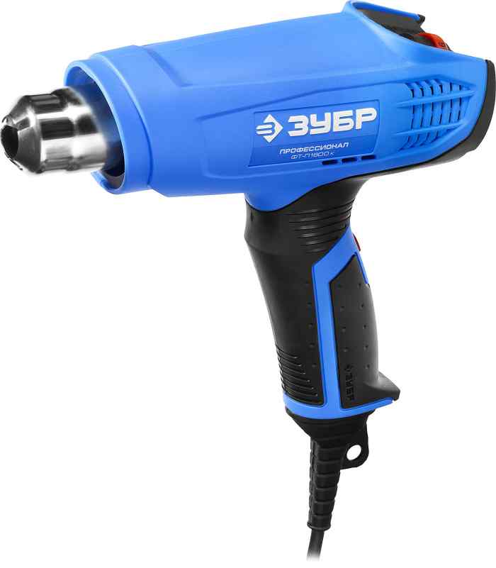 Фен технический ФТ-П1800 К ЗУБР (1800Вт, 80-400/550'С, 350/550л/мин кейс) Профессионал