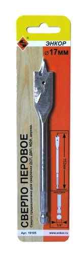 Сверло по дереву Перовое 17х152мм /Энкор