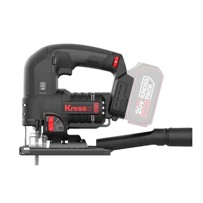 Лобзик аккумуляторный KRESS KUE26.9 (20В, б/щ, без АКБ и ЗУ, 350-3500об/мин, 135мм - дерево, обдув, 