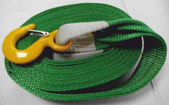 Трос ленточный 10т. в пакете супер усиленный 5,0м 2крюка/СЕРВИС КЛЮЧ
