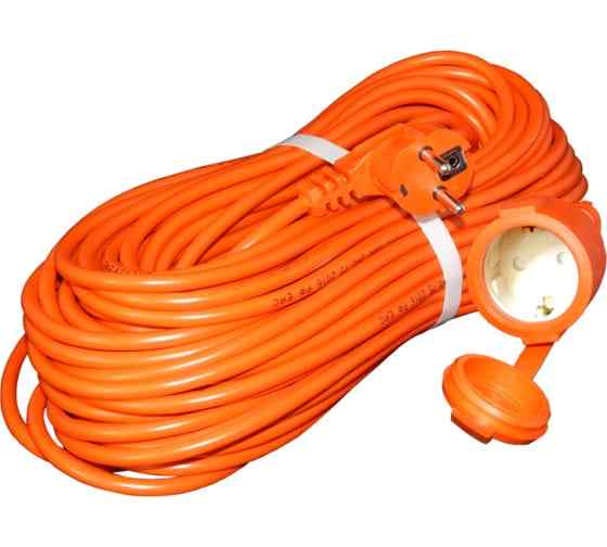 Удлинитель УШ-10 ПВС 3х0,75 шнур 1гн. 30м. з/к, 10А, 2,2кВт Универсал