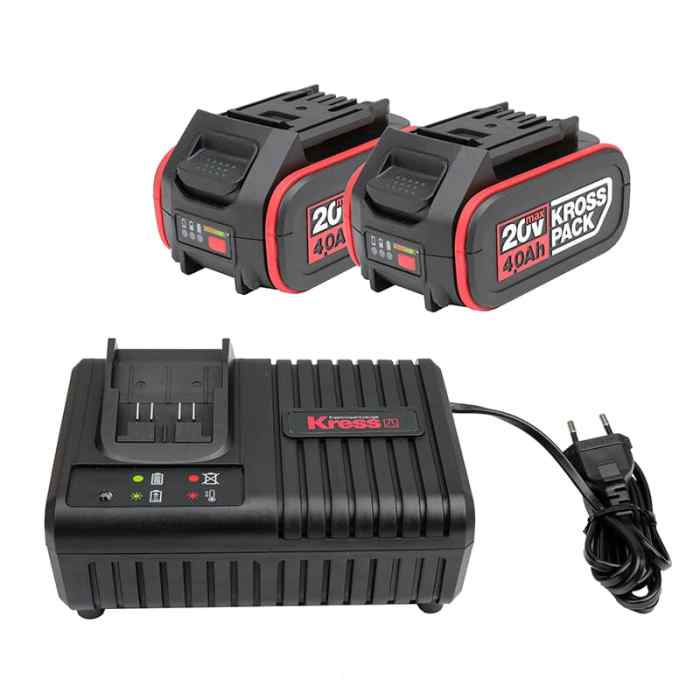 Комплект KRESS KAD21: 2 аккумулятора 4 Ач 20V и зарядное устройство 6А