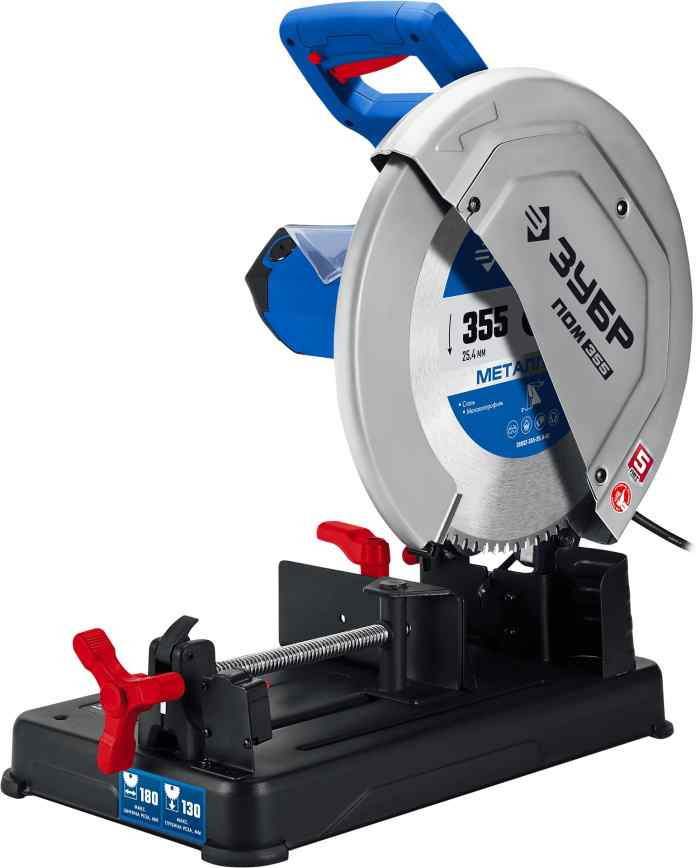 Пила монтажная ПОМ-355-Н (2000Вт, металл355х25,4мм, 1300 об/мин, холодная резка, ) / CROWN