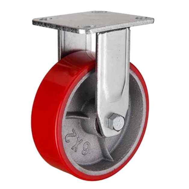 Колесо фиксированное без тормоза площадка FCp80  д.200мм, 460 кг, полиуретан