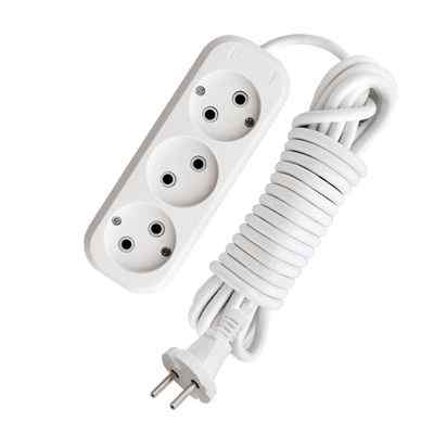 Удлинитель Е-203 ПВС 2х0.75 3гн. 5м, 10А, 2,2 кВт (блистер) 9631965 Универсал