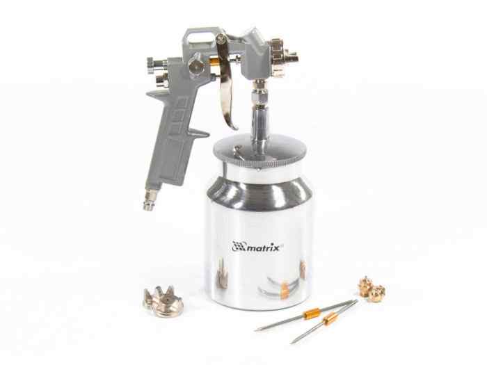 Краскораспылитель Matrix 57316 V1л, 1.2, 1.5 и 1.8мм, нижний бак 