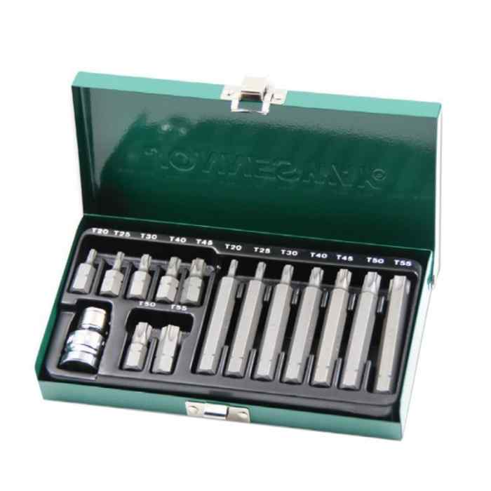 Набор вставок (бит) Торкс (30 и 75 мм), Т20-Т55, 15 пр/JONNESWAY