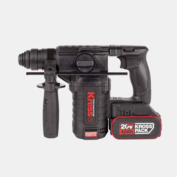 Перфоратор аккум. бесщёточн. KRESS KU388 (SDS+, 20В, 2*4.0 А/ч, 2,2Дж, кейс)
