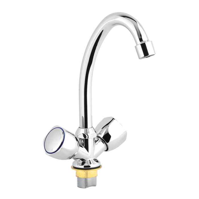 Смеситель д/кухни 1/2" м/к на гайке АК7166 AquaKratos 