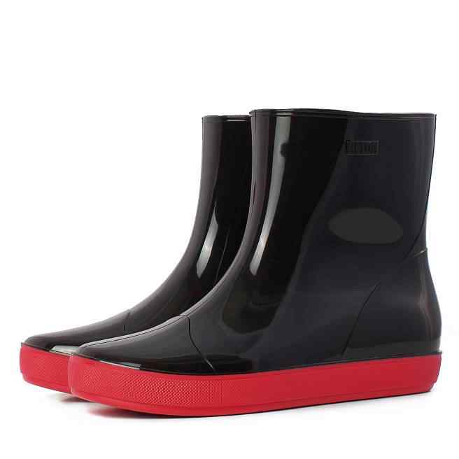 Полусапоги женские Nordman Alida из ПВХ, черные с красной подошвой