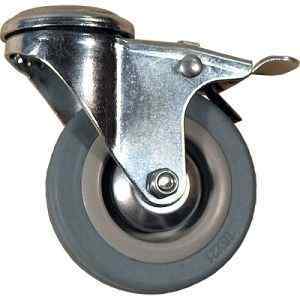 Колесо поворотное с торомозом под болт SChgb42  д.100мм, 80кг, серая резина