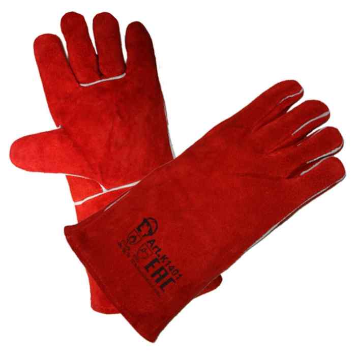 Краги "РосМарка"красные с подкладкой,KEVLAR 35 см (1401)