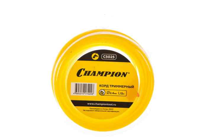 Леска триммерная CHAMPION 2,4мм х 12м Star, звезда    